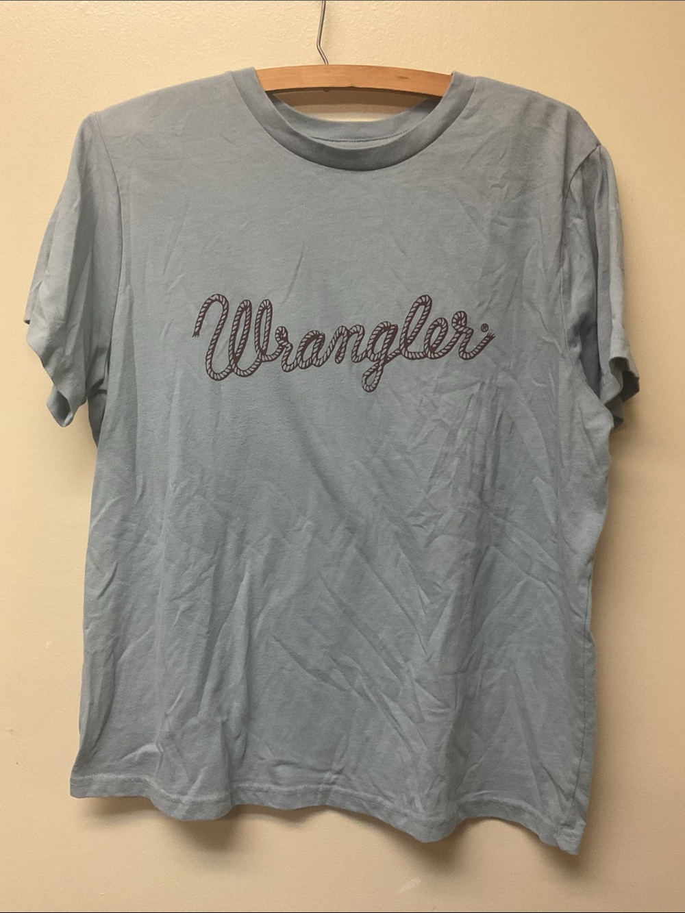 Wrangler Dusty Blue Script Logo Tee